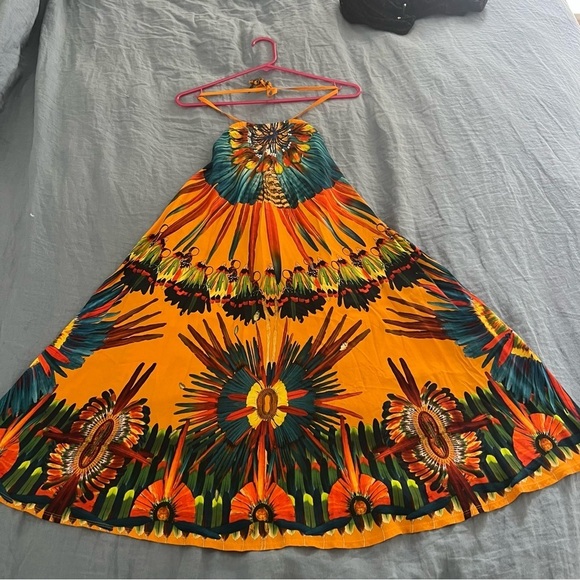 Jean Paul Gaultier Feather print 90s halter dress - Picture 1 of 8